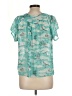 Kirra 100% Polyester Teal Short Sleeve Blouse Size L - photo 2