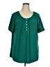 Notations Green Short Sleeve Henley Size 1X - photo 1