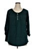Notations Teal Long Sleeve Henley Size 1X - photo 1