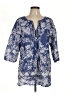 Soft Surroundings 100% Cotton Blue 3/4 Sleeve Blouse Size L - photo 1