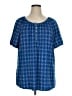 Notations Blue Short Sleeve Henley Size 1X - photo 1