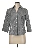 TanJay Stripes Black 3/4 Sleeve Button-Down Shirt Size 8 Petite - photo 1