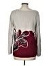 Chico's Floral Burgundy Pullover Sweater Size Lg (2) - photo 2