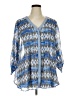 Style&Co 100% Polyester Blue 3/4 Sleeve Blouse Size XL - photo 1
