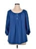 Notations Blue Long Sleeve Henley Size 1X - photo 1