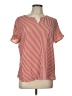 Van Heusen 100% Polyester Stripes Red Short Sleeve Blouse Size L - photo 1