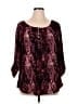 Notations Burgundy Long Sleeve Henley Size 1X - photo 1