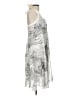 Sandra Darren 100% Polyester Tropical Silver Cocktail Dress Size 12 - photo 4