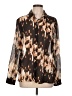 Derek Lam 100% Polyester Animal Print Brown Long Sleeve Blouse Size L - photo 1