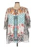 Johnny Was 100% Silk White 3/4 Sleeve Silk Top Size 3X - photo 1
