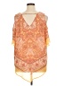 DR2 100% Polyester Orange 3/4 Sleeve Blouse Size XL - photo 2