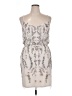 Adrianna Papell 100% Polyester Silver Cocktail Dress Size 14 - photo 1