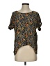 Lilu Floral Black Short Sleeve Blouse Size XS - photo 1