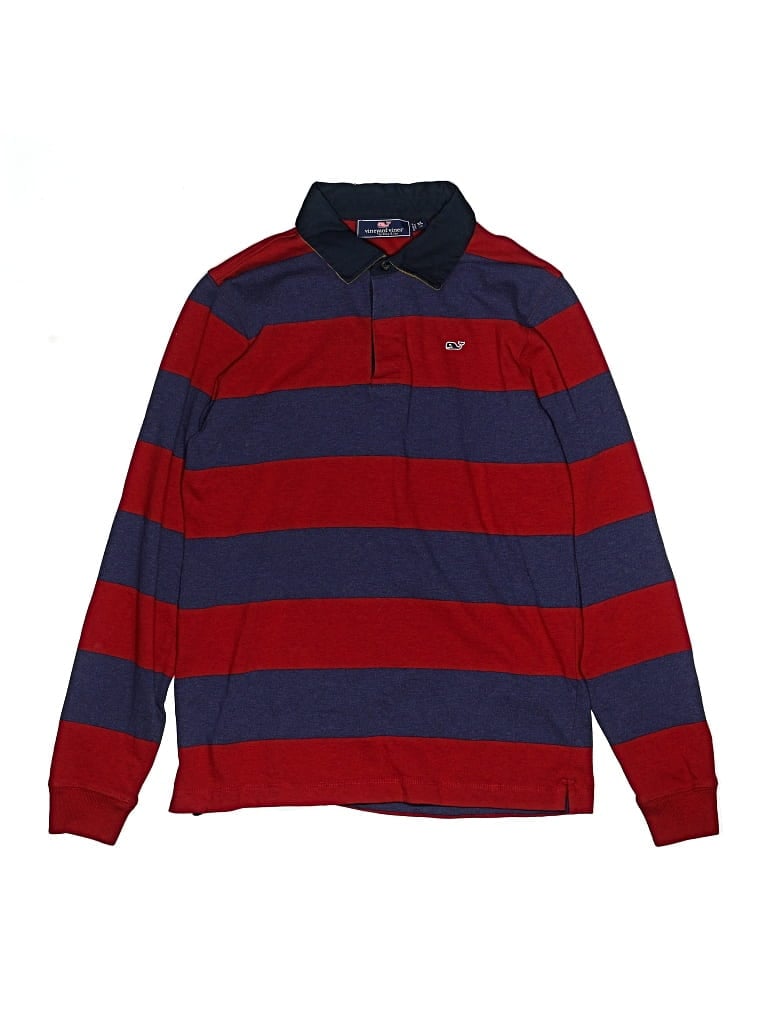 Pre-owned Vineyard Vines Kids' Long Sleeve Polo Shirt In Red