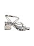 Marc Fisher 100% Leather Animal Print Silver Sandals Size 7 - photo 1