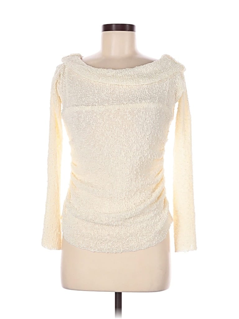 Pre-owned Meshki Long Sleeve Top Ivory Boatneck Tops