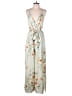Esley 100% Polyester Floral Gray Jumpsuit Size S - photo 1