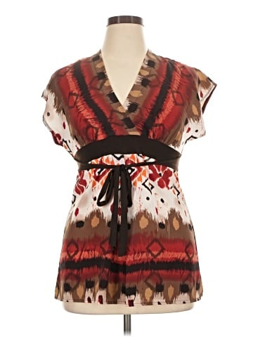 Wrapper Short Sleeve Blouse (view 1)