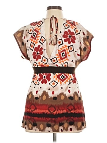 Wrapper Short Sleeve Blouse (view 2)