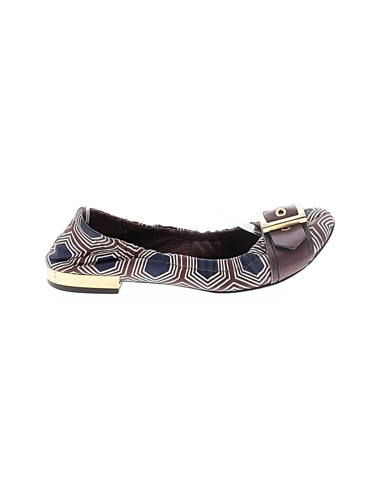 Pre-owned Assorted Brands Flats In Brown