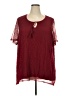 Catherines 100% Polyester Burgundy Short Sleeve Blouse Size 2X - photo 1