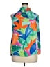 Floral & Ivy 100% Polyester Tropical Blue Sleeveless Blouse Size XL - photo 1