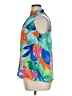 Floral & Ivy 100% Polyester Tropical Blue Sleeveless Blouse Size XL - photo 5