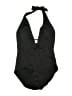 Clean Water Solid Black One Piece Swimsuit Size L - photo 1