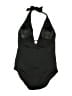 Clean Water Solid Black One Piece Swimsuit Size L - photo 2