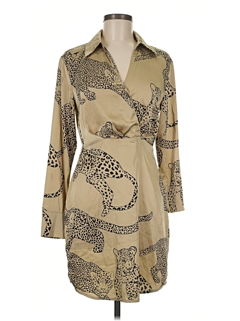Pre-owned She + Sky Casual Dress In Tan