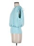 Trina Turk Blue Short Sleeve Top Size M - photo 5