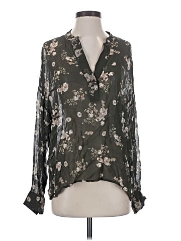 Vince. Long Sleeve Silk Top (view 1)
