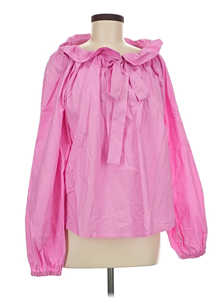 Pre-owned Free Assembly Long Sleeve Blouse In Pink