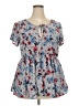 Torrid 100% Rayon Blue Short Sleeve Blouse Size 2X (2) - photo 1