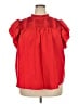 Shein 100% Polyester Red Short Sleeve Blouse Size 3XL - photo 1