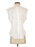 Theory Solid Ivory Sleeveless Button-Down Shirt Size S - photo 1
