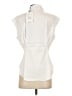 Theory Solid Ivory Sleeveless Button-Down Shirt Size S - photo 2