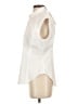 Theory Solid Ivory Sleeveless Button-Down Shirt Size S - photo 5