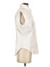 Theory Solid Ivory Sleeveless Button-Down Shirt Size S - photo 4