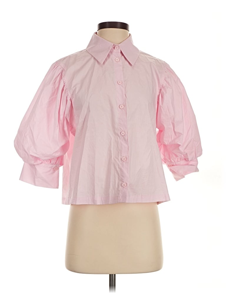 Pre-owned Zara 3/4 Sleeve Blouse In Pink