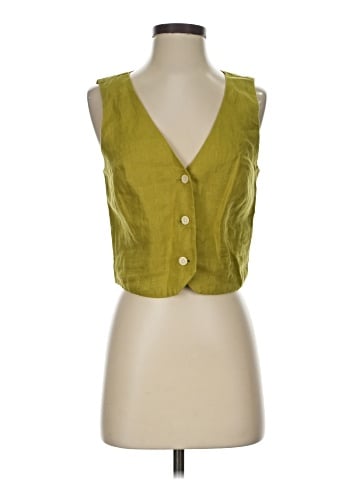 Madewell 100% Linen Katrina Crop Vest Top (view 1)