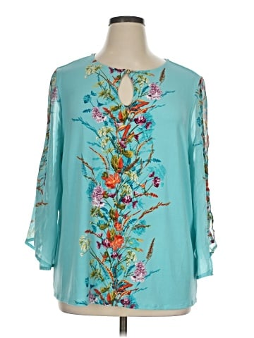 JM Collection 3/4 Sleeve Blouse (view 1)