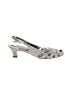 Ros Hommerson Animal Print Silver Heels Size 9 1/2 - photo 1