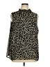 Gibson Animal Print Black Sleeveless Blouse Size XL - photo 1