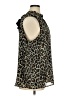 Gibson Animal Print Black Sleeveless Blouse Size XL - photo 4