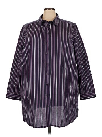 Roaman's 3/4 Sleeve Button-Down Shirt (view 1)
