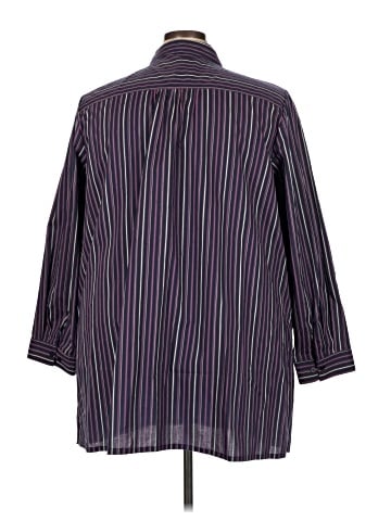 Roaman's 3/4 Sleeve Button-Down Shirt (view 2)