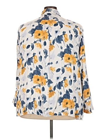 Ulla Popken 3/4 Sleeve Button-Down Shirt (view 2)