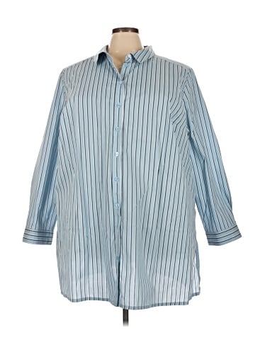 Roaman's 3/4 Sleeve Button-Down Shirt (view 1)