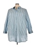 Roaman's Stripes Blue 3/4 Sleeve Button-Down Shirt Size 30W - photo 1